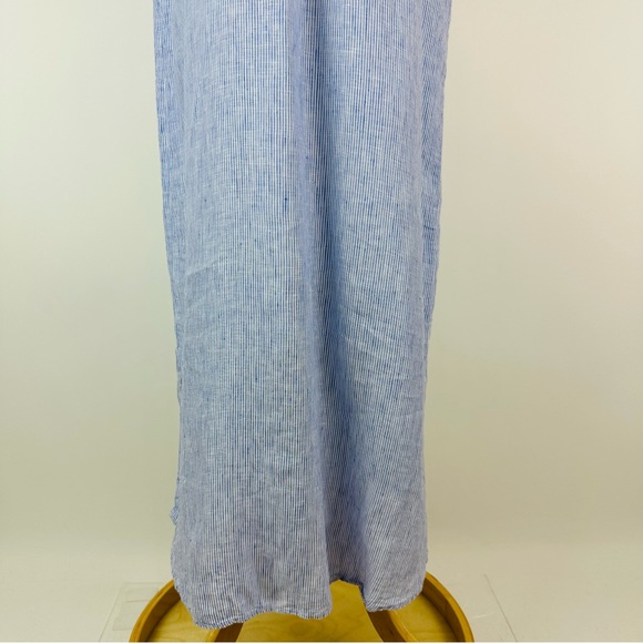 GRAYSON The Artist Blue White Linen Popover Dress Size Medium - Picture 4 of 12